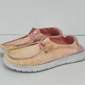 Hey Dude Wendy Lemon Ombre Tie Dye Women's Lightweight Slip On Shoes Size 6